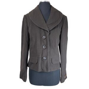 Harve Benard Vintage Coat Blazer Wool Cashmere Brown Size 8 Old Money Luxury